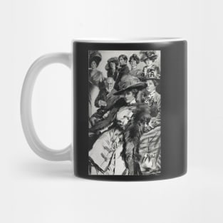 Enigmatic Lady at an Edwardian picture viewing salon 1911 Mug